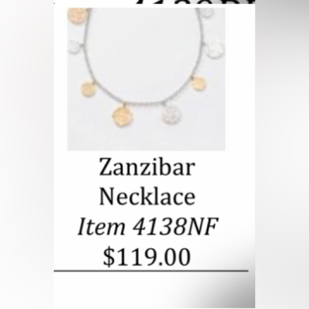 Touchstone Crystal by Swarovski.  Zanzibar Gold and Silver Tone Necklace.